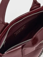Charles & Ke*th -  Atwood Crinkle-Effect Chain-Embellished Tote Bag - Burgundy